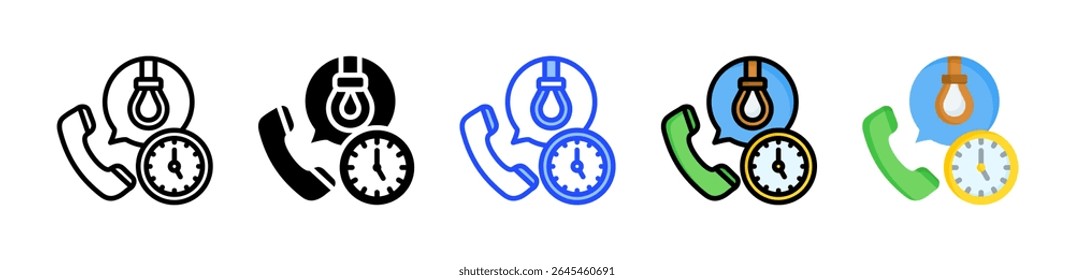 Helpline Icon Collection With Multiple Styles