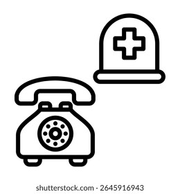Helpline Icon Line Vector Illustration