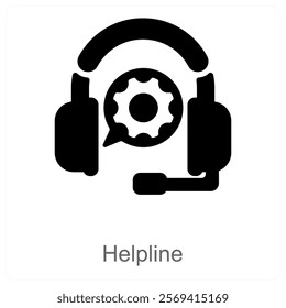 Helpline and support icon concept