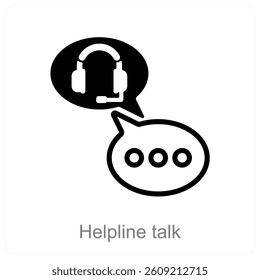 Helpline Talk and support icon concept