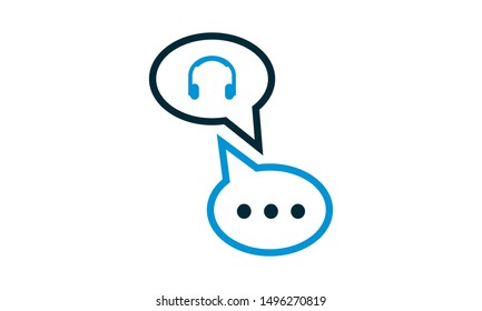 
Helpline talking icon flat style vector illustration.