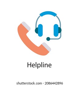 Helpline  vector Flat Icon Design illustration. Web And Mobile Application Symbol on White background EPS 10 File