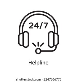 Helpline Vector Outline Icon Design illustration. Product Management Symbol on White background EPS 10 File