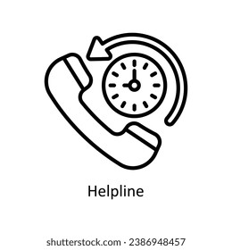 Helpline vector outline Icon Design illustration. Business And Management Symbol on White background EPS 10 File