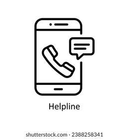 Helpline vector outline Icon Design illustration. Business And Management Symbol on White background EPS 10 File
