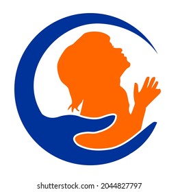 helpt to needy or human and child  icon