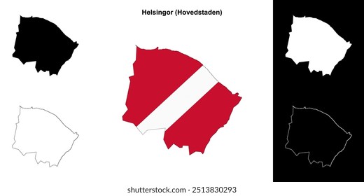 Conjunto de mapas do município de Helsingor