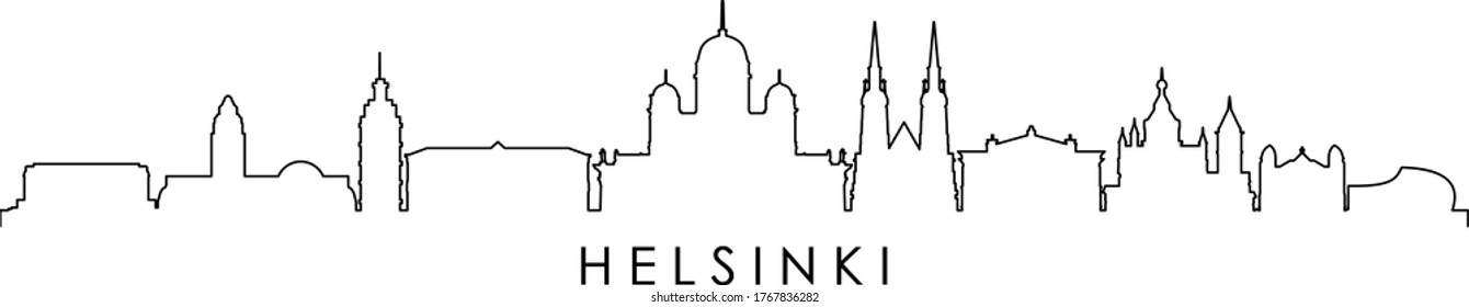 HELSINKI City FINLAND Skyline Silhouette Cityscape Vector