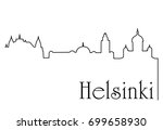 Helsinki city one line drawing background
