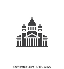 Helsinki famous landmark vector icon. filled flat sign for mobile concept and web design. Finland city buildings glyph icon. Travel symbol, logo illustration. Vector graphics