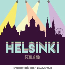 Helsinki Finland skyline silhouette flat design vector illustration