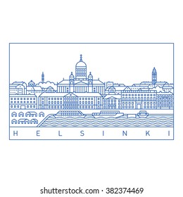 Helsinki line art landscape