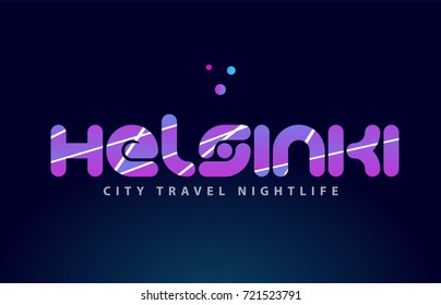 helsinki logo text word typography design for european capital city with colored texture suitable for a brochure or print