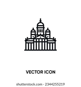 Helsinki senate quadratische Vektorsymbol. Moderne, einfache flache Vektorgrafik für Website oder mobile App. Finnland oder Helsinki Symbol, Logo-Abbildung. Pixel perfekte Vektorgrafik