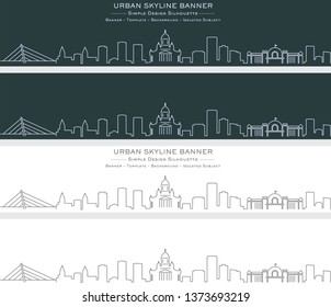 Helsinki Single Line Skyline Banner