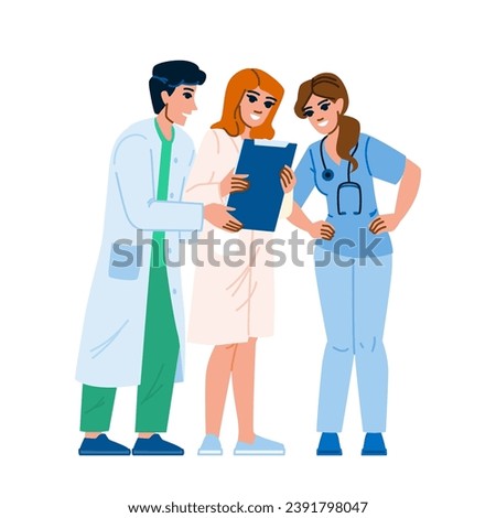 helth doctors and nurses in a hospital  vector.  femle womn, clic tretment, ptient medic helth doctors and nurses in a hospital character. people flat cartoon illustration
