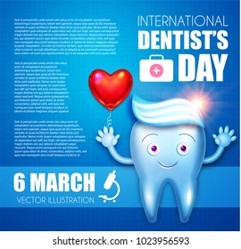 Helthy Tooth. Stomatology Design Template. Dental Health Concept. Oral Care. Vector illustration