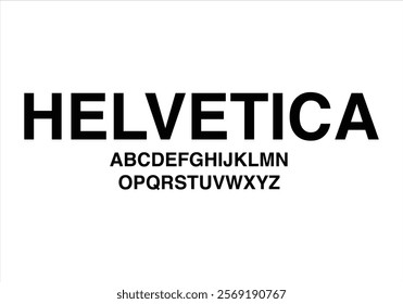 Helvetica font for logo and headline. Isolated vector typeset