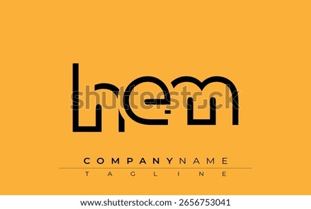 HEM abstract letter design. Modern Business Logo Design With Abstract Typography and Contemporary Style