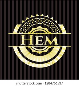 Hem gold emblem or badge