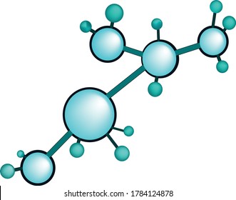 Hematic image of a molecule, vector illustration