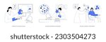 Hematology abstract concept vector illustration set. Complete blood count, blood disorder diagnosis and cancer treatment, laboratory research and medical examination abstract metaphor.