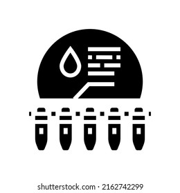 hematology analyzing glyph icon vector. hematology analyzing sign. isolated contour symbol black illustration