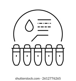 hematology analyzing line icon vector. hematology analyzing sign. isolated contour symbol black illustration
