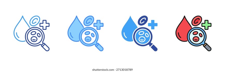 Icono de la hematología, sistema del icono de los estilos múltiples