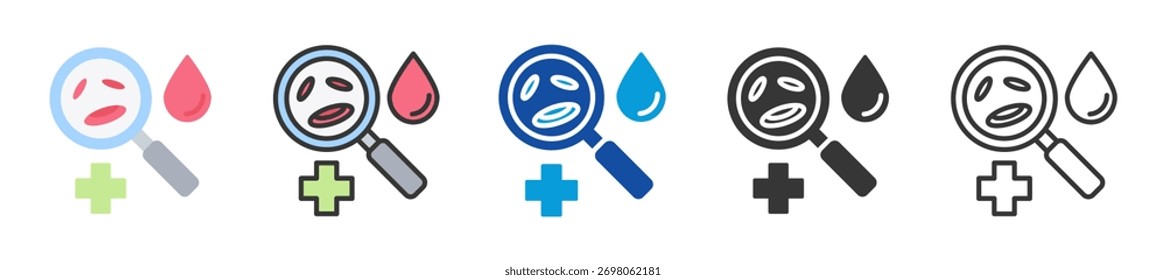 Conjunto de iconos de hematología Estilo múltiple Varias colecciones