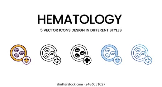 Hematology Icons different style vector stock illustration