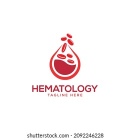 Hematology Medical Blood Cell Logo Design Concept Vector Template