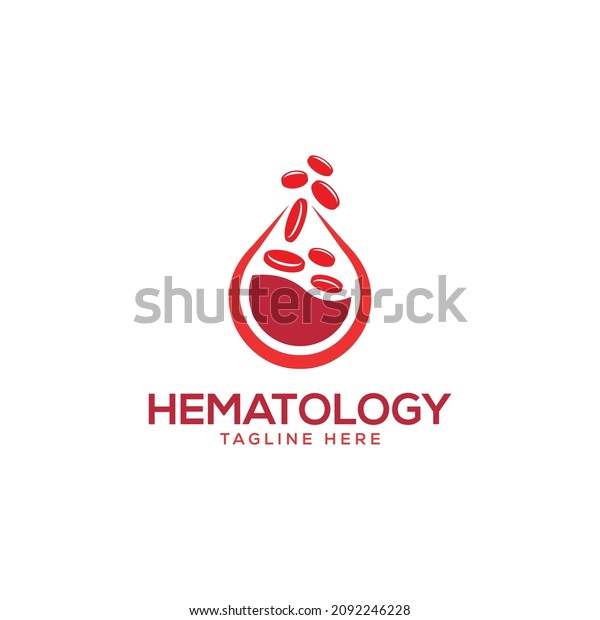 hematology medical blood cell logo design\
concept vector\
template