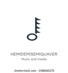 Hemidemisemiquaver icon vector. Trendy flat hemidemisemiquaver icon from music and media collection isolated on white background. Vector illustration can be used for web and mobile graphic design, 