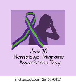 Hemiplegic Migraine Awareness Day, idea for a simple poster, banner, card, postcard or flyer vector illustration about health