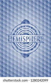 Hemisphere blue hexagon badge.
