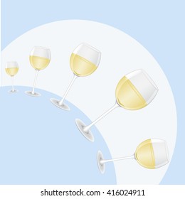 hemisphere of glasses of wine