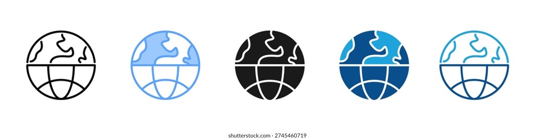 Hemisphere icon multiple style and collection