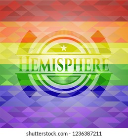 Hemisphere lgbt colors emblem 