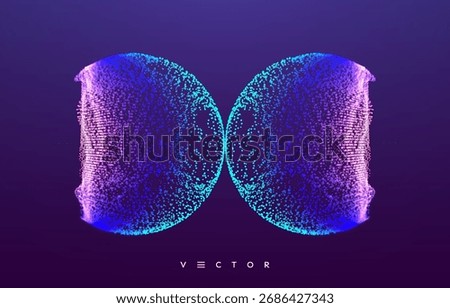 Hemisphere made up of dots. Grid. 3D illustration for brochure, poster, cover, card, presentation, flyer or banner.
