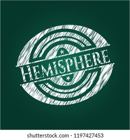 Hemisphere on chalkboard