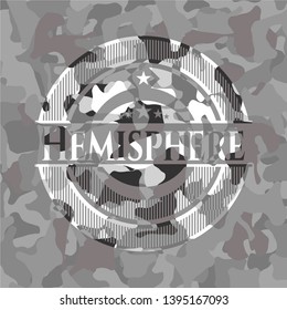Hemisphere on grey camouflage texture