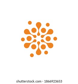 Hemispheres of the human brain, neural connections. Abstract vector logo template on white background.