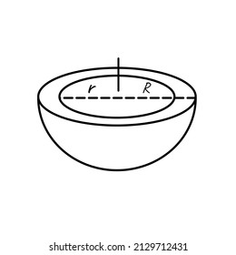 hemispherical flat shape formula on a white background that can be used for learning, education, etc. vector illustration.eps
