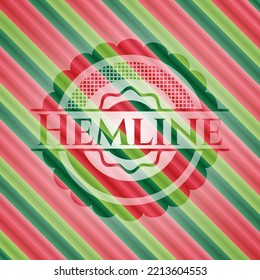 Hemline christmas style badge. Vector Illustration. Detailed. 