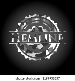 Hemline grey camo emblem