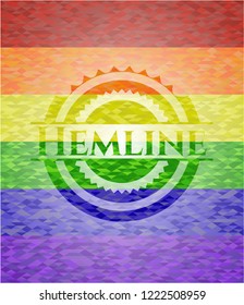 Hemline lgbt colors emblem 