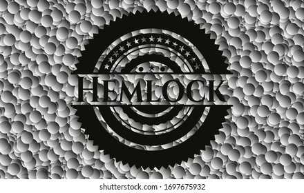 Emblema negro casero con fondo de burbujas grises. Vintage. Ilustración vectorial. Detallado.