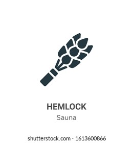 Hemlock glyph icon vector on white background. Flat vector hemlock icon symbol sign from modern sauna collection for mobile concept and web apps design.