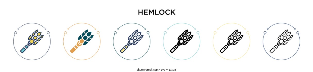 Hemlock icon in filled, thin line, outline and stroke style. Vector illustration of two colored and black hemlock vector icons designs can be used for mobile, ui, web